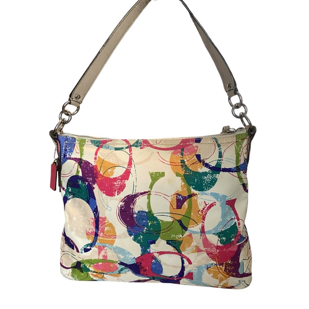 Coach Poppy Stamped C Hippie Signature Bag Colorful Monogram Shoulder Bag - Picture 10 of 11